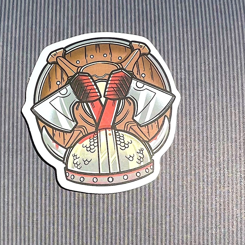 Warrior Battle Old Norse God Masculine Warrior Celtic Art Single Sticker
